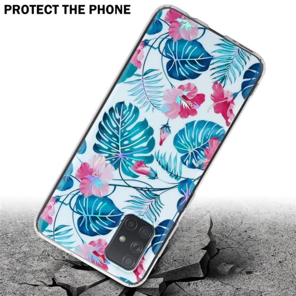 Samsung Galaxy A71 4G Skal Fodral av TPU-silikon med blommönster Mobilskydd