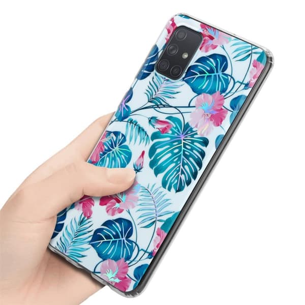 Samsung Galaxy A71 4G Skal Fodral av TPU-silikon med blommönster Mobilskydd