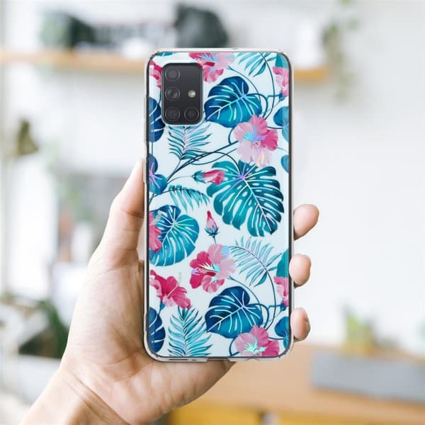 Samsung Galaxy A71 4G Skal Fodral av TPU-silikon med blommönster Mobilskydd