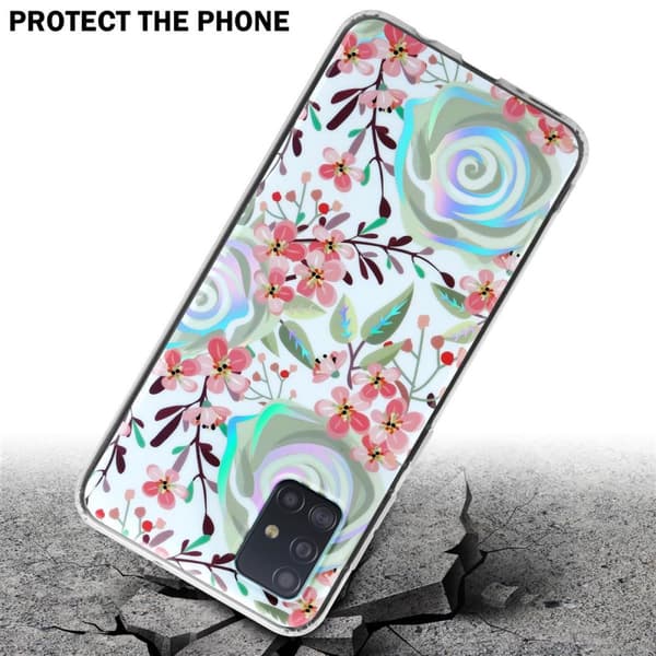 Samsung Galaxy A51 4G / M40s Skal Fodral av TPU-silikon med blommönster Mobilskydd