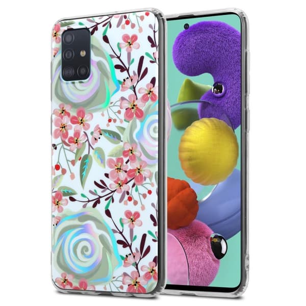 Samsung Galaxy A51 4G / M40s Skal Fodral av TPU-silikon med blommönster Mobilskydd
