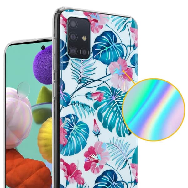 Deksel til Samsung Galaxy A51 4G / M40s Lommebokdeskel av TPU-silikon med blomstermønster