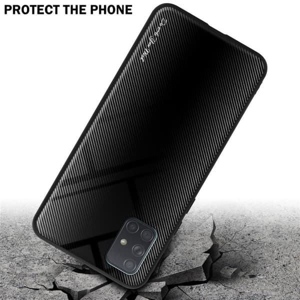 Samsung Galaxy A71 4G Suojakuori Suojakotelo TPU-silikonista valmistettu raitaoptiikan suojakansi ja karkaistusta lasista valmistettu takapuoli
