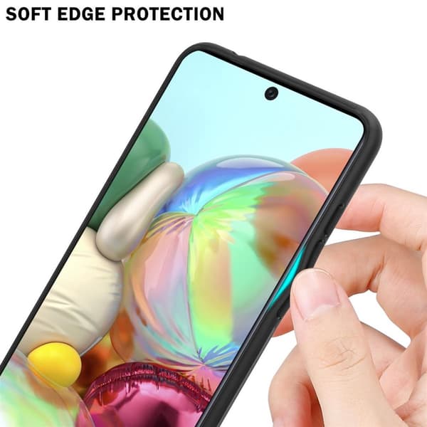 Samsung Galaxy A71 4G Suojakuori Suojakotelo TPU-silikonista valmistettu raitaoptiikan suojakansi ja karkaistusta lasista valmistettu takapuoli