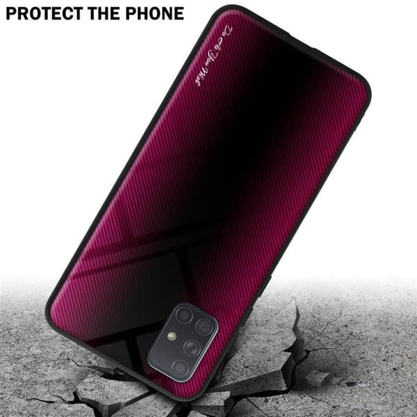 Samsung Galaxy A71 4G Suojakuori Suojakotelo TPU-silikonista valmistettu raitaoptiikan suojakansi ja karkaistusta lasista valmistettu takapuoli