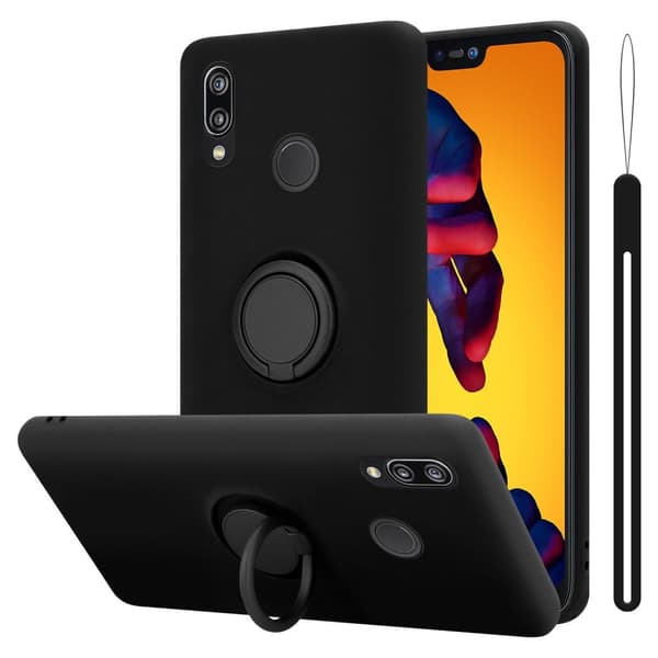 Huawei P20 LITE 2018 / NOVA 3E Suojakotelo Suojakuori joustavasta TPU-silikonista jossa on rengas