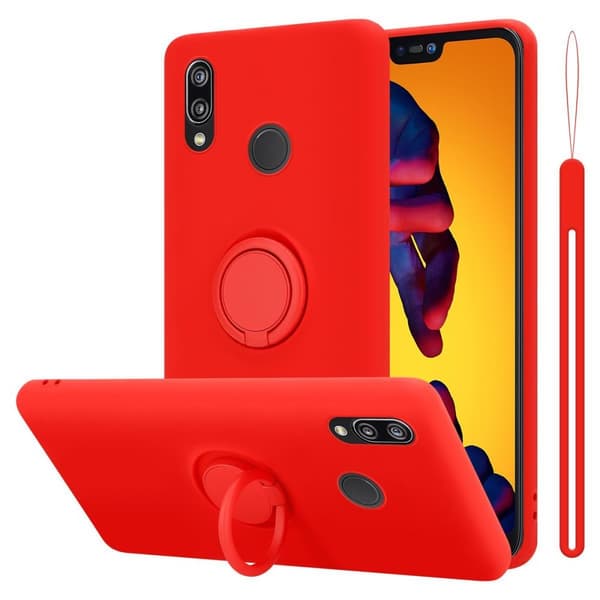 Huawei P20 LITE 2018 / NOVA 3E Suojakotelo Suojakuori joustavasta TPU-silikonista jossa on rengas