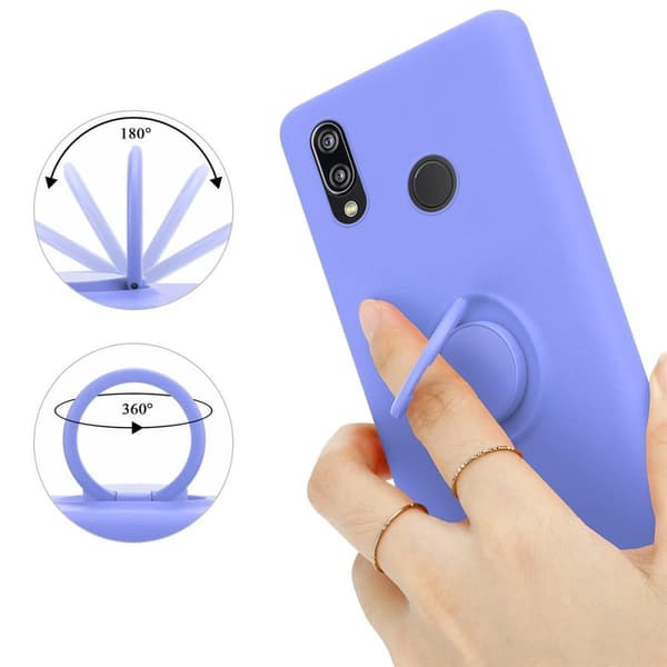 Huawei P20 LITE 2018 / NOVA 3E Suojakotelo Suojakuori joustavasta TPU-silikonista jossa on rengas