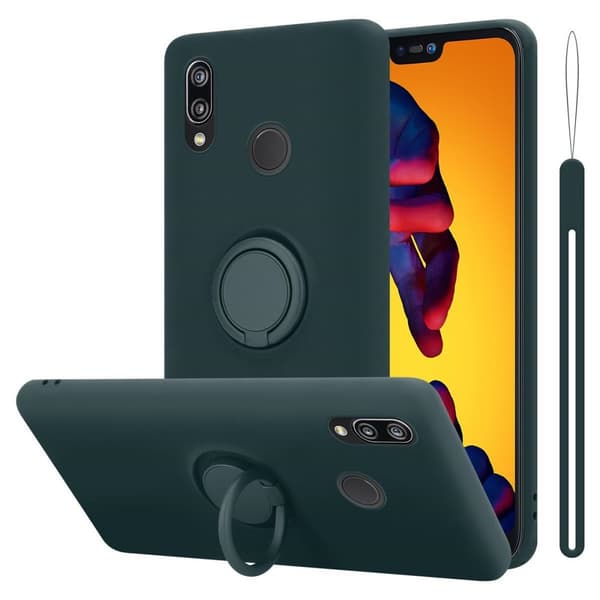 Huawei P20 LITE 2018 / NOVA 3E Suojakotelo Suojakuori joustavasta TPU-silikonista jossa on rengas