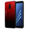 Miniatyrbilde 1 av 7: Deksel til Samsung Galaxy A8 2018 Silikondeksel av TPU-silikon og bakside av herdet glass