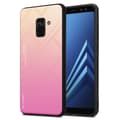 Miniatyrbilde 1 av 7: Deksel til Samsung Galaxy A8 2018 Silikondeksel av TPU-silikon og bakside av herdet glass