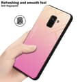 Pikkukuva 6 / 7: Samsung Galaxy A8 2018 Suojakuori Suojakotelo Kaksivärinen joka on valmistettu TPU-silikonista ja jonka takaosa on valmistettu karkaistusta lasista