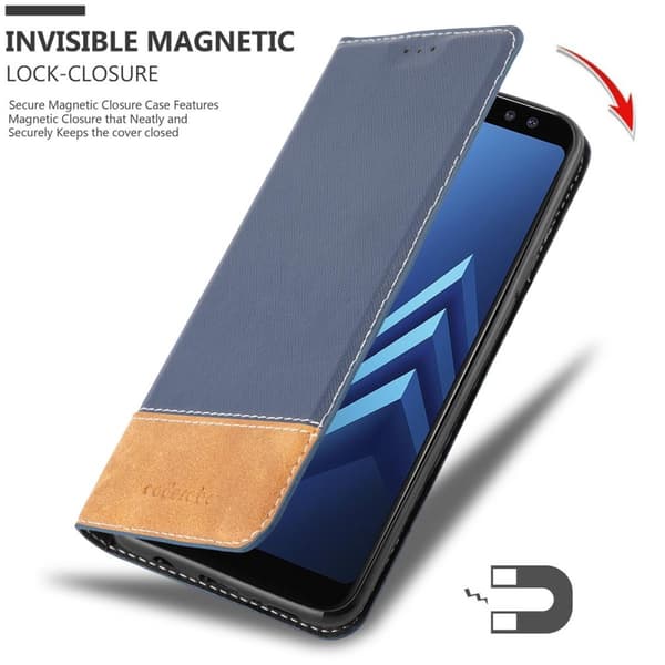 Samsung Galaxy A8 2018 Suojakotelo Suojakuori Lompakkokotelo Matkapuhelinkotelo jossa magneettisuljenta, jalusta-toiminto ja korttitasku