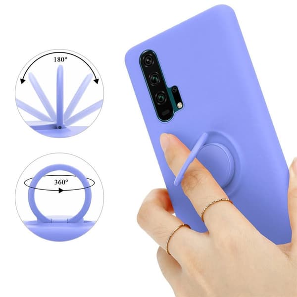 Honor 20 PRO Suojakotelo Suojakuori joustavasta TPU-silikonista jossa on rengas