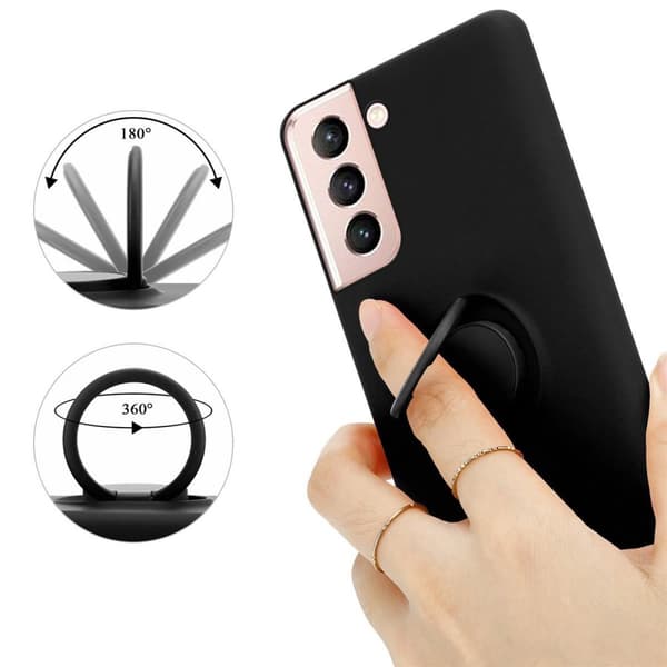Samsung Galaxy S21 5G Suojakotelo Suojakuori joustavasta TPU-silikonista jossa on rengas