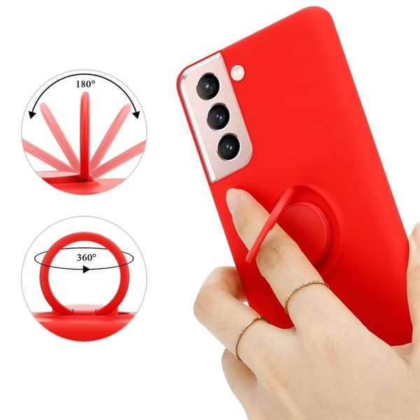 Samsung Galaxy S21 5G Skal Fodral Mobilskydd av flexibelt TPU-silikon med ring Skyddsfodral Case Cover