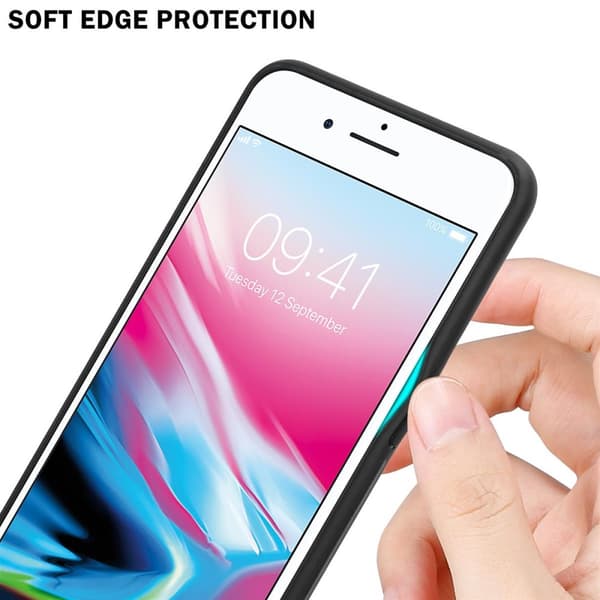 iPhone 7 PLUS / 7S PLUS / 8 PLUS Skal Fodral i två färger av TPU-silikon och baksida av härdat glas Case Cover Mobilskydd