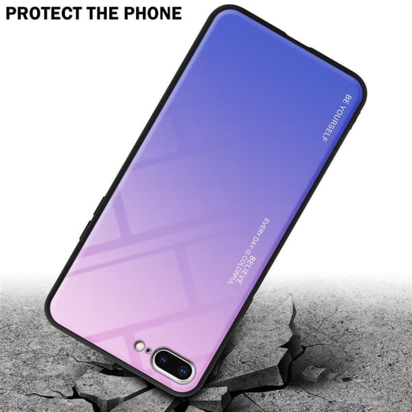Deksel til iPhone 7 PLUS / 7S PLUS / 8 PLUS Silikondeksel av TPU-silikon og bakside av herdet glass