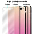 Miniatyrbilde 6 av 6: Deksel til iPhone 7 PLUS / 7S PLUS / 8 PLUS Silikondeksel av TPU-silikon og bakside av herdet glass