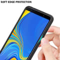 Pikkukuva 5 / 7: Samsung Galaxy A7 2018 Suojakuori Suojakotelo Kaksivärinen joka on valmistettu TPU-silikonista ja jonka takaosa on valmistettu karkaistusta lasista