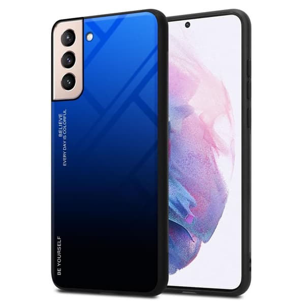 Samsung Galaxy S21 PLUS Suojakuori Suojakotelo Kaksivärinen joka on valmistettu TPU-silikonista ja jonka takaosa on valmistettu karkaistusta lasista
