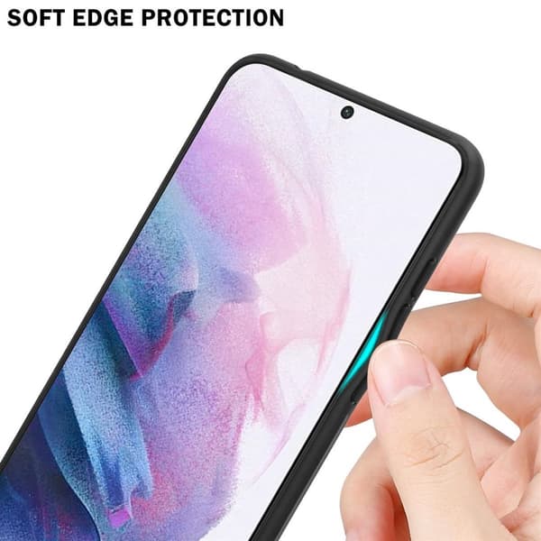 Deksel til Samsung Galaxy S21 PLUS Silikondeksel av TPU-silikon og bakside av herdet glass