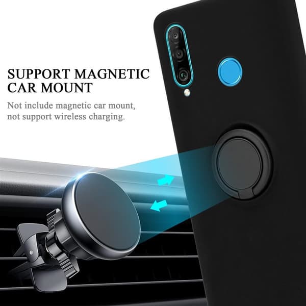 Huawei P30 LITE Suojakotelo Suojakuori joustavasta TPU-silikonista jossa on rengas