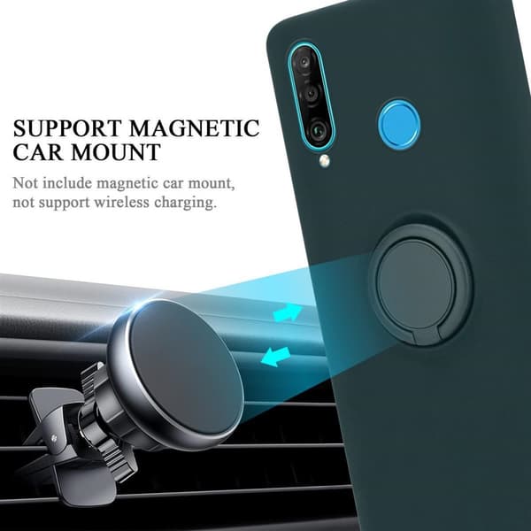 Huawei P30 LITE Suojakotelo Suojakuori joustavasta TPU-silikonista jossa on rengas
