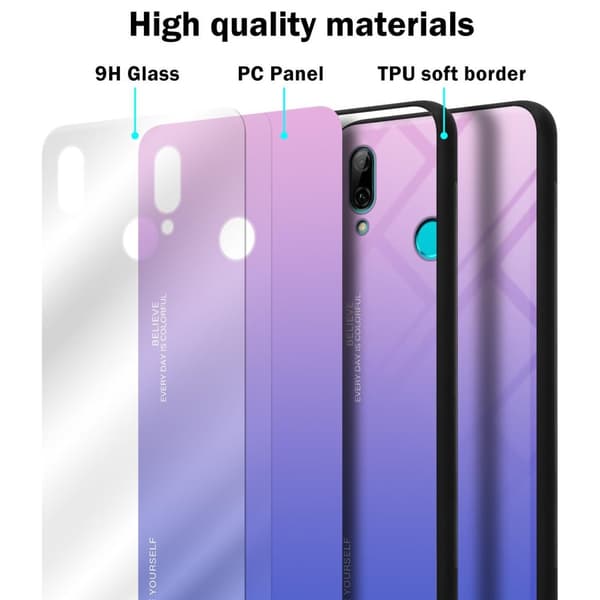 Honor 10 LITE / Huawei P SMART 2019 Suojakuori Suojakotelo Kaksivärinen joka on valmistettu TPU-silikonista ja jonka takaosa on valmistettu