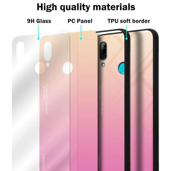 Honor 10 LITE / Huawei P SMART 2019 Suojakuori Suojakotelo Kaksivärinen joka on valmistettu TPU-silikonista ja jonka takaosa on valmistettu