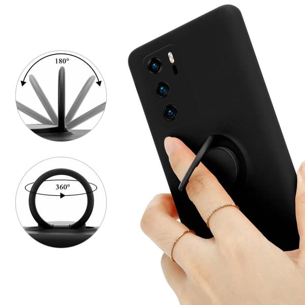 Huawei P40 Suojakotelo Suojakuori joustavasta TPU-silikonista jossa on rengas