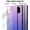 Miniatyrbilde 7 av 7: Deksel til Samsung Galaxy S20 Silikondeksel av TPU-silikon og bakside av herdet glass
