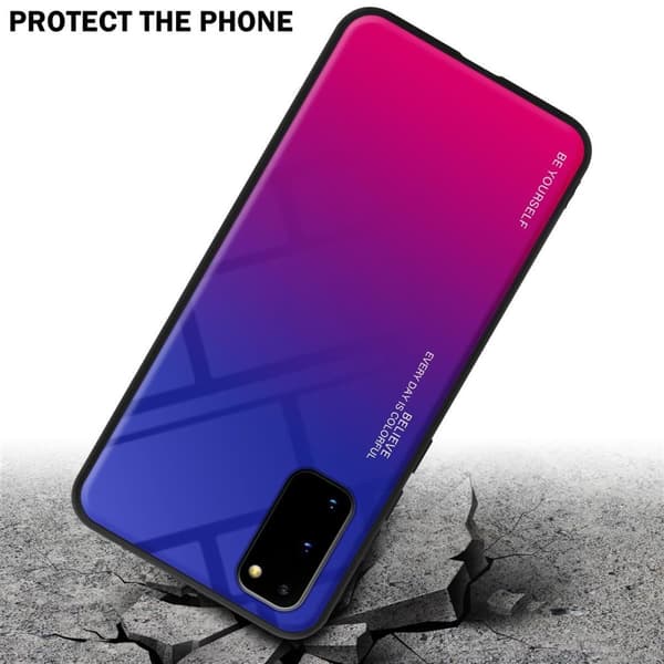 Deksel til Samsung Galaxy S20 Silikondeksel av TPU-silikon og bakside av herdet glass