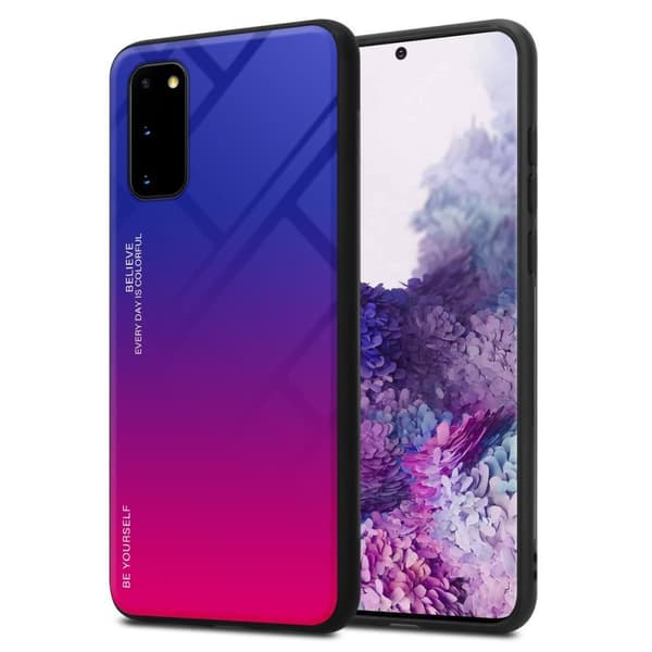 Deksel til Samsung Galaxy S20 Silikondeksel av TPU-silikon og bakside av herdet glass