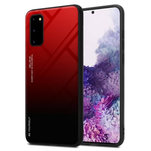 Deksel til Samsung Galaxy S20 Silikondeksel av TPU-silikon og bakside av herdet glass