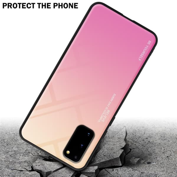 Deksel til Samsung Galaxy S20 Silikondeksel av TPU-silikon og bakside av herdet glass