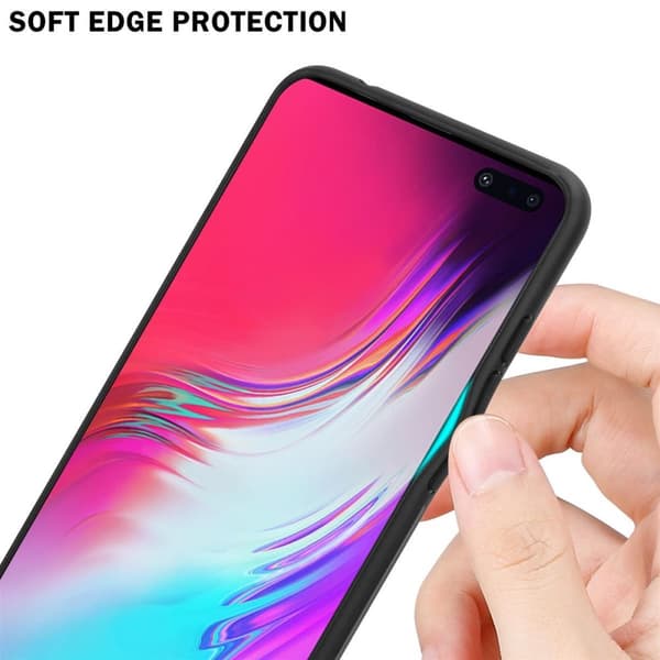 Deksel til Samsung Galaxy S10 5G Silikondeksel av TPU-silikon og bakside av herdet glass