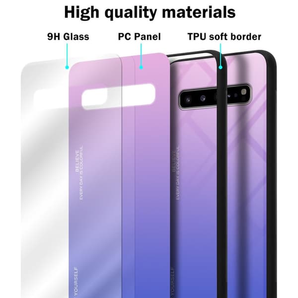 Deksel til Samsung Galaxy S10 5G Silikondeksel av TPU-silikon og bakside av herdet glass