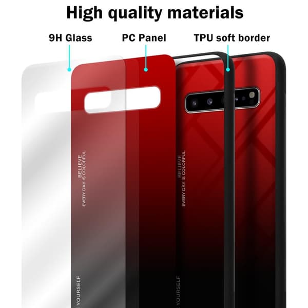 Deksel til Samsung Galaxy S10 5G Silikondeksel av TPU-silikon og bakside av herdet glass