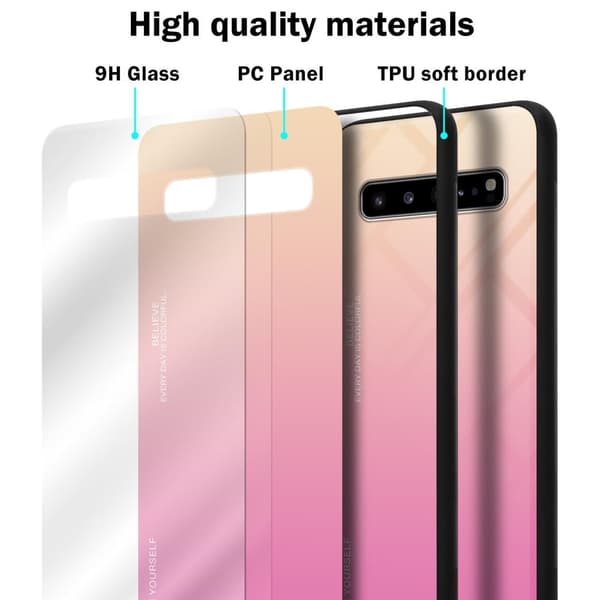 Deksel til Samsung Galaxy S10 5G Silikondeksel av TPU-silikon og bakside av herdet glass