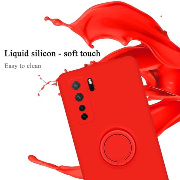 Huawei NOVA 6 SE / P40 LITE / NOVA 7i Suojakotelo Suojakuori joustavasta TPU-silikonista jossa on rengas