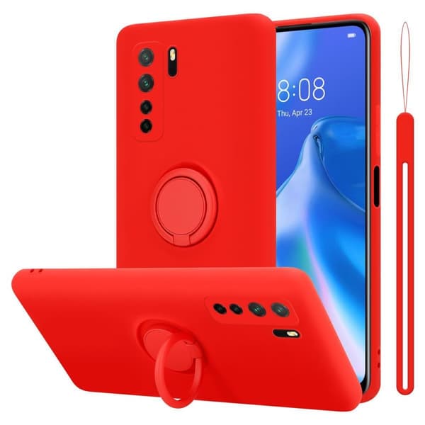 Huawei NOVA 6 SE / P40 LITE / NOVA 7i Suojakotelo Suojakuori joustavasta TPU-silikonista jossa on rengas