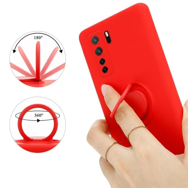 Huawei NOVA 6 SE / P40 LITE / NOVA 7i Suojakotelo Suojakuori joustavasta TPU-silikonista jossa on rengas