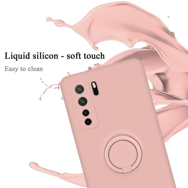 Huawei NOVA 6 SE / P40 LITE / NOVA 7i Suojakotelo Suojakuori joustavasta TPU-silikonista jossa on rengas