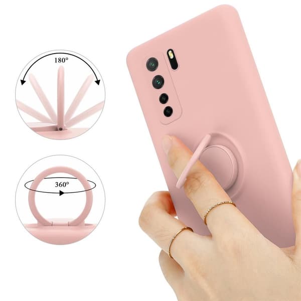 Huawei NOVA 6 SE / P40 LITE / NOVA 7i Suojakotelo Suojakuori joustavasta TPU-silikonista jossa on rengas
