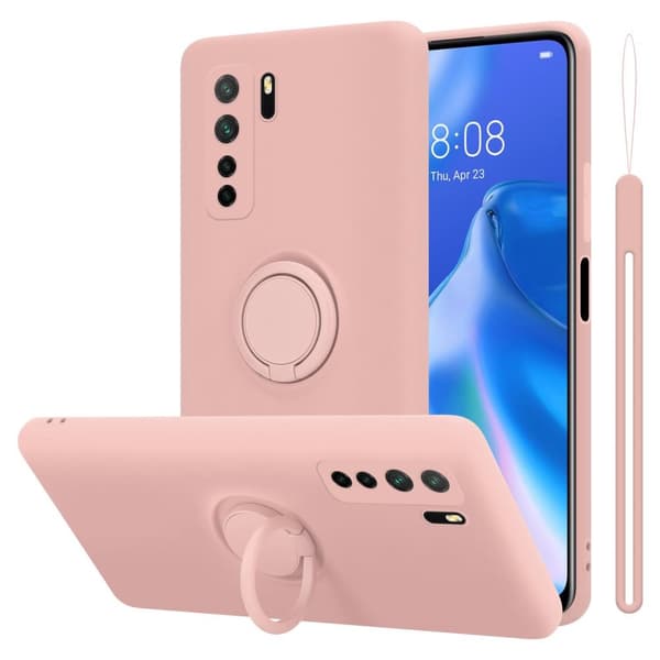 Huawei NOVA 6 SE / P40 LITE / NOVA 7i Suojakotelo Suojakuori joustavasta TPU-silikonista jossa on rengas