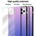 Pikkukuva 7 / 7: iPhone 11 PRO Suojakuori Suojakotelo Kaksivärinen joka on valmistettu TPU-silikonista ja jonka takaosa on valmistettu karkaistusta lasista