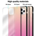 Pikkukuva 7 / 7: iPhone 11 PRO Suojakuori Suojakotelo Kaksivärinen joka on valmistettu TPU-silikonista ja jonka takaosa on valmistettu karkaistusta lasista