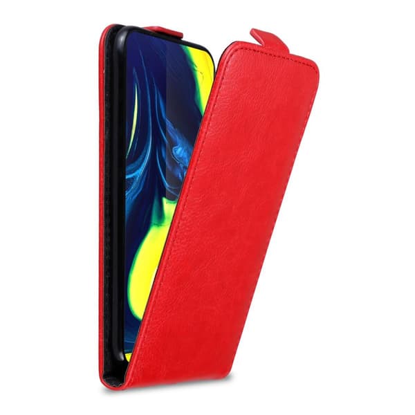 Samsung Galaxy A80 / A90 4G Suojakotelo Suojakuori Lompakkokotelo Matkapuhelinkotelo flip muotoilu magneettisuljenta OMENAN PUNAINEN
