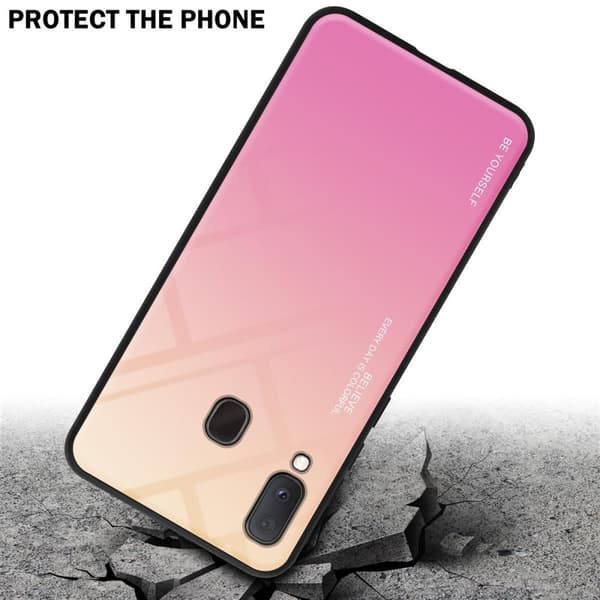 Samsung Galaxy A10e / A20e Skal Fodral i två färger av TPU-silikon och baksida av härdat glas Case Cover Mobilskydd